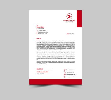 Harf baş şablonu tasarımı Red Corporate Creative modern işletme antetli tasarım şablonu Proje Düzeni Vektör İlülasyonu