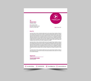 Harf baş şablonu tasarımı Pink Corporate Creative Modern Business antetli tasarım şablonu proje Düzen Vektörü İllüstrasyonunuz için