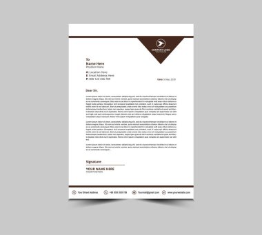 Harf baş şablonu tasarımı Brown Corporate modern yaratıcı modern iş antetli tasarım şablonu projeniz Düzen Vektörü Illustration için