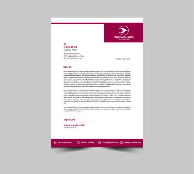 Harf baş şablonu tasarımı Pink Color Corporate modern yaratıcı modern iş antetli tasarım şablonu projeniz Düzen Vektörü İllüstrasyonu için