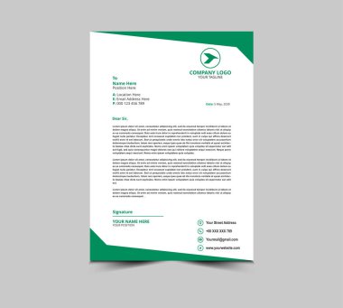 Harf baş şablonu tasarımı Green Cyan Corporate modern yaratıcı modern iş antetli tasarım şablonu sizin proje Düzen Vektörü İllüstrasyonunuz için