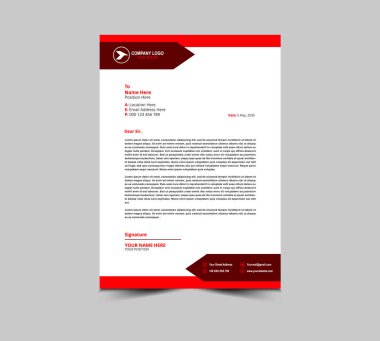 Harf baş şablonu tasarımı Red Corporate modern yaratıcı modern iş antetli tasarım şablonu sizin proje Düzen Vektörü İllüstrasyonunuz için