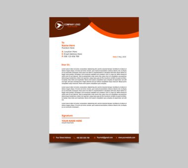 Harf baş şablonu tasarımı Brown Corporate modern yaratıcı modern iş antetli tasarım şablonu projeniz Düzen Vektörü Illustration için