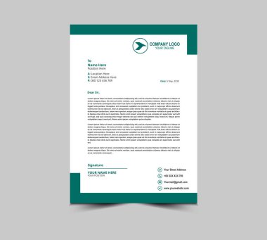 Letterhead şablon tasarımı Green Cyan Corporate modern Creative modern Business baş tasarım şablonu sizin proje Düzen Vektörü İllüstrasyonunuz için