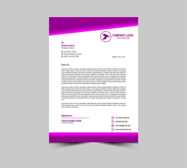 Letterhead şablon tasarımı Purple Corporate modern yaratıcı modern iş harfi baş tasarım şablonu proje Düzen Vektörü İllüstrasyonunuz için