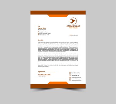 Harf baş şablonu tasarımı Orange Corporate modern yaratıcı modern iş antetli tasarım şablonu sizin proje Düzen Vektörü İllüstrasyonunuz için