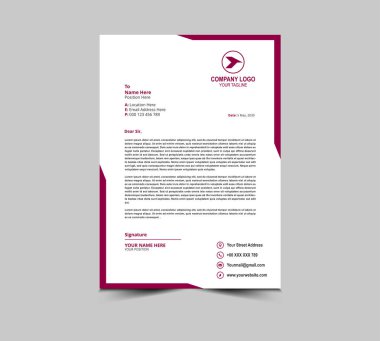 Letterhead şablon tasarımı Pink Color Corporate modern yaratıcı modern iş harfi baş tasarım şablonu sizin proje Düzen Vektörü Resimleriniz için