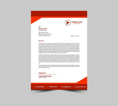 Letterhead şablon tasarımı Turuncu Renk Kurumsal Modern Yaratıcı Yaratıcı İş harfi baş tasarım şablonu Proje Düzeni Vektör İllüstrasyonunuz için