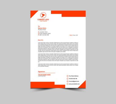 Letterhead şablon tasarımı Orange Corporate modern yaratıcı modern iş mektubu baş tasarım şablonu sizin proje Düzen Vektörü İllüstrasyonunuz için