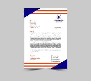 Letterhead şablon tasarımı Mavi ve Orange Corporate modern yaratıcı modern iş mektubu baş tasarım şablonu sizin proje Düzen Vektörü İllüstrasyonunuz için