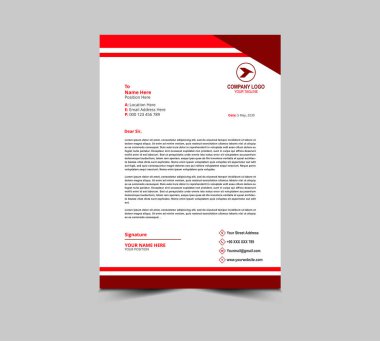 Letterhead şablonu tasarımı Red Color Corporate modern Creative Modern Business baş tasarım şablonu sizin proje Düzen Vektörü İllüstrasyonunuz için