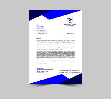Letterhead tasarımı Mavi Kurumsal modern yaratıcı modern iş harfi baş tasarım şablonu sizin proje Düzen Vektörü İllüstrasyonunuz için
