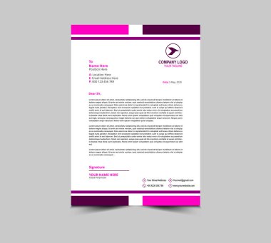 Letterhead şablon tasarımı Purple Corporate modern yaratıcı modern iş harfi baş tasarım şablonu proje Düzen Vektörü İllüstrasyonunuz için
