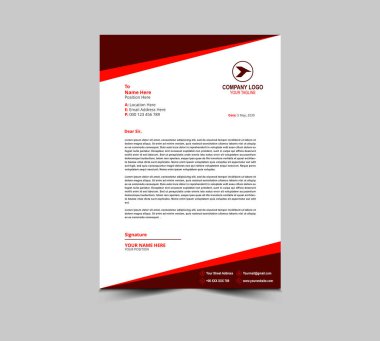 Letterhead şablon tasarımı Red Corporate modern yaratıcı modern iş harfi baş tasarım şablonu sizin proje Düzen Vektörü İllüstrasyonunuz için