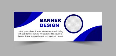 Sosyal Medya Kapağı Mavi Şablon Tasarım Dijital Pazarlama Sancağı İş Kurumu Vektör İllüstrasyonu