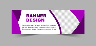 Sosyal Medya Kapağı Şablon Tasarımı Mor Dijital Pazarlama Sancağı İş Kurumu Vektör İllüstrasyonu