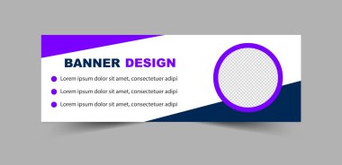 Sosyal Medya Kapak Şablonu Tasarımı Mavi ve Mor Dijital Pazarlama SancağıName