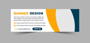 Sosyal Medya Kapak Şablonu Şablonu Sarı ve Yeşil Sayısal Pazarlama Sancakları İş Kurumu Vektörü Resimleri