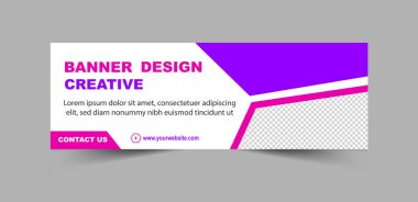 Sosyal Medya Kapak Tasarımı Mor Şablon ve Pembe Dijital Reklam Sancakları İş Kurumu Vektörü Resimleri