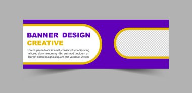 Sosyal Medya Kapak Tasarımı Mor Şablon ve İş Kurumu Vektör İllüstrasyonu için Sarı Sayısal Pazarlama SancağıName