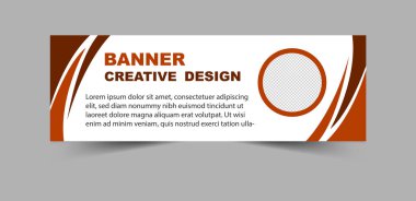 Sosyal Medya Afişi Kapağı Tasarım Şablonu İş Kurumu Vektörü İllüstrasyonu için Kahverengi Renkli Dijital Pazarlama SancağıName