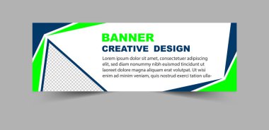 Sosyal Medya Kapağı Tasarım Şablonu İş Kurumu Vektörü İllüstrasyonu için Mavi ve Yeşil Dijital Pazarlama SancağıName