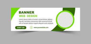 Sosyal Medya Afişi Kapak Şablonu Tasarımı Yeşil Renkli Dijital Pazarlama İşletme Vektörü İllüstrasyonu