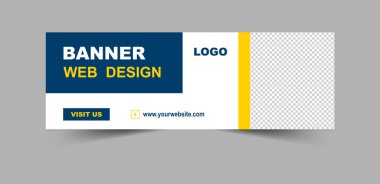 Sosyal Medya Afişi Kapak Şablonu Mavili ve Sarı Sayısal Pazarlama SancağıName