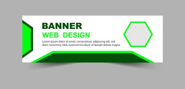 Sosyal Medya Afişi Kapak Şablonu Tasarımı Yeşil Sayısal Pazarlama Sancağı İş Kurumu Vektör İllüstrasyonu