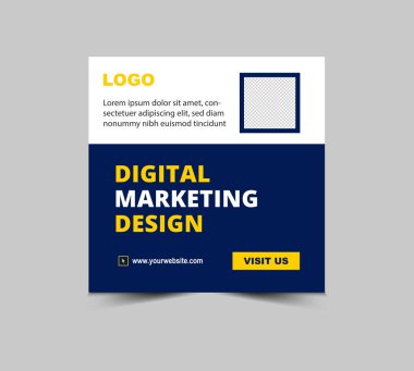 Modern Business Corporate Vector Illustration için Sosyal Medya Posta Şablonu Dijital Pazarlama Sancakları