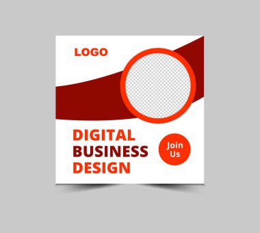 Sosyal Medya Posta Şablonu Şablon Tasarımı Kestane ve Turuncu Dijital Pazarlama Sancakları İş Kurumu Modern Vektör İllüstrasyonu