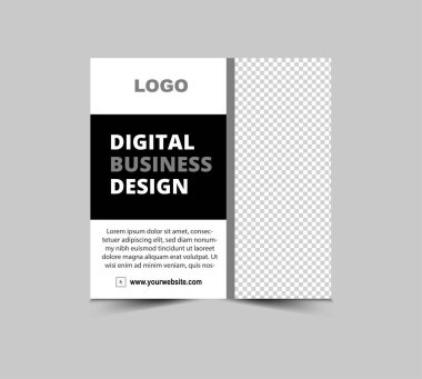 Sosyal Medya Posta Şablonu Tasarımı Siyah ve Gri Dijital Pazarlama Sancakları İş Kurumu Modern Vektör İllüstrasyonu