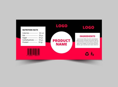 Şişe Etiketi Suyu Şablon Şablon Tasarımı Marka Paketleme Vektörü İllüstrasyonu