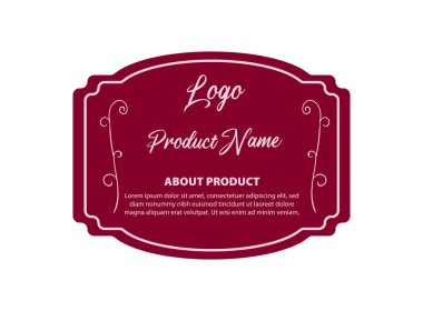 Şişe Etiketi Şablon Tasarımı Marka Ürün Vektör İllüstrasyonu