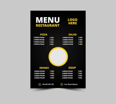 Menü Restoranı Fast Food Flyer Şablon Tasarım Vektörü Resimleri