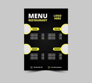 Fast Food Flyer Menü Restoran Şablon Tasarım Vektörü Resimleri