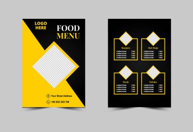 Menü Burgerleri Fast Food Flyer Vektör Çizimi Tasarımı