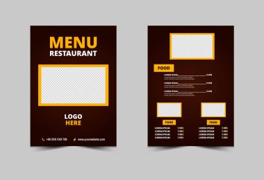 Menü Yemek Restoranı Şablonu Fast Food Flyer Vektör Çizimi