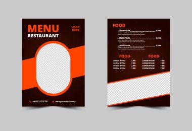Menü Yemekleri Restoran Şablonu Fast Food Flyer Vektör Resimleri Tasarımı