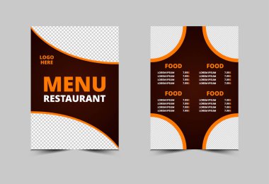 Menü Restoranı Yemek Tasarım Şablonu Fast Food Flyer Vektör Çizimi