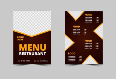 Menü Restoranı Fast Food Flyer Tasarım Şablonu Vektör Resimleri