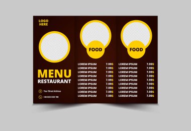 Menü Restoranı Fast Food Flyer Şablon Tasarım Vektörü Çizimi