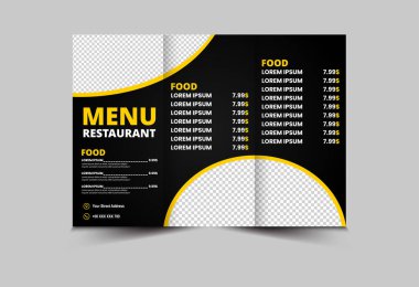 Menü Restoranı Yemek Tasarım Şablonu Fast Food Flyer Vektör Çizimi