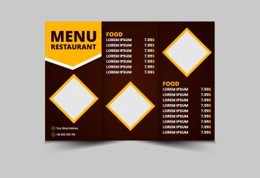 Menü Restoranı Yemek Şablonu Fast Food Broşürü Çizimi