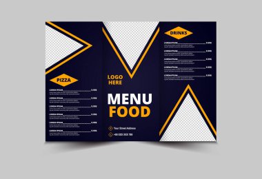 Menü Gıda Şablonu Pizza ve İçeceklerle Fast Food Broşürü Tasarımı