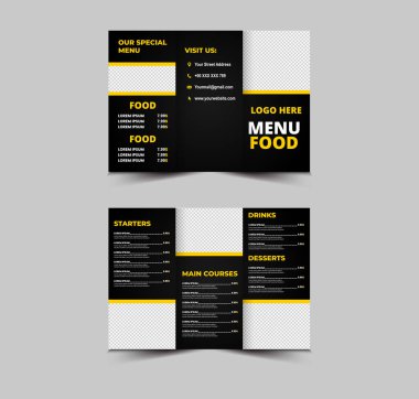 Menü Gıda Şablonu Başlangıç Kurslarıyla Fast Food Broşürü Tasarımı Ana Tatlılar ve İçecekler Vektör Çizimi