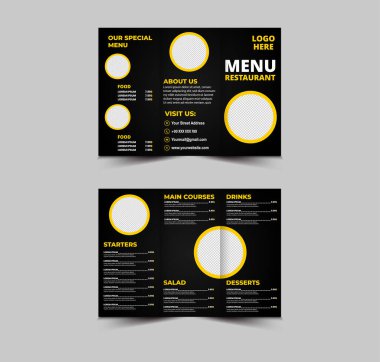 Menü Restoran Şablonu Başlangıç Ana Yemekleri Salata Tatlıları ve İçeceklerle Fast Food Flyer Tasarımı