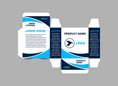 Ambalaj Tasarımı Mavisi Logo Markası Ürün Vektörü İllüstrasyonu