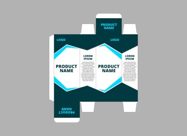 Ambalaj Tasarımı Şablon Mavisi Logo Markası Ürün Vektörü İllüstrasyonu