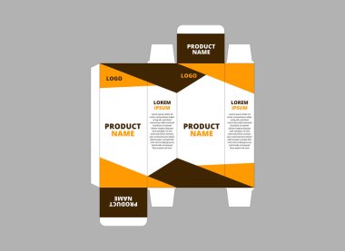 Ambalaj Tasarımı Şablonu Kahverengi Logo Markası Ürün Vektörü İllüstrasyonu